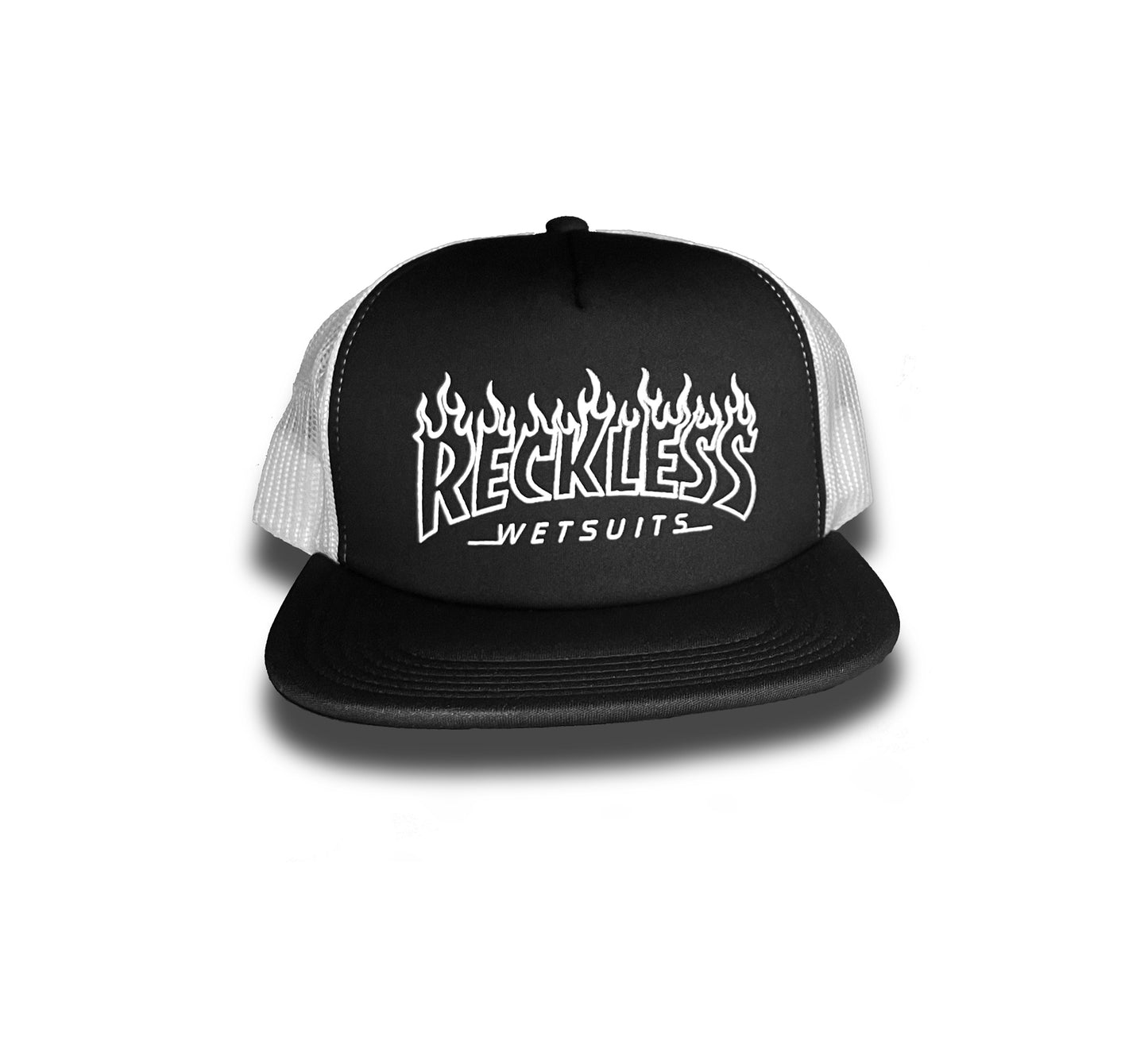 Reckless Hat B/W Fire Graphic