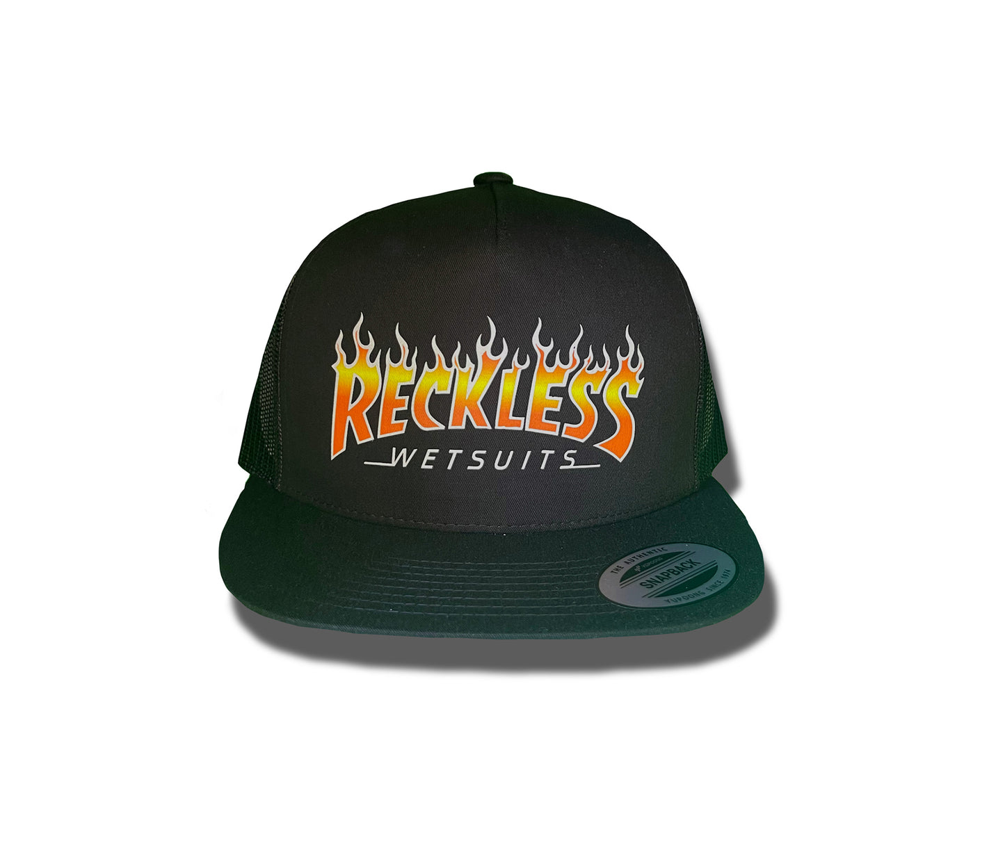 Reckless Black Hat Flames Graphic
