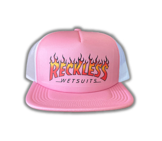 Reckless Hat Pink Flames Graphic