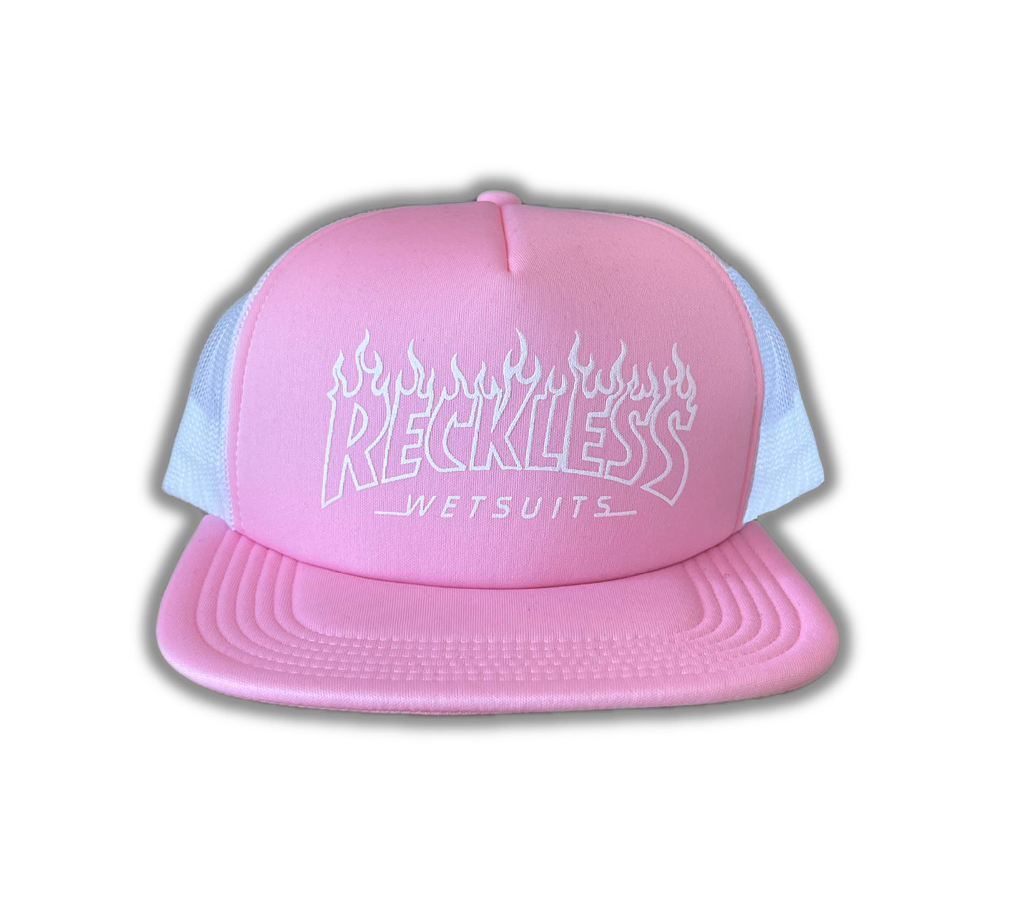Reckless Hat Pink Flames Graphic