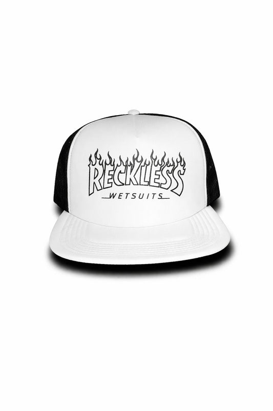 Reckless B/W Hat Flames Graphic