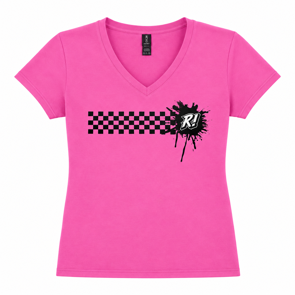 Pink and black Women's Checkered R shirt